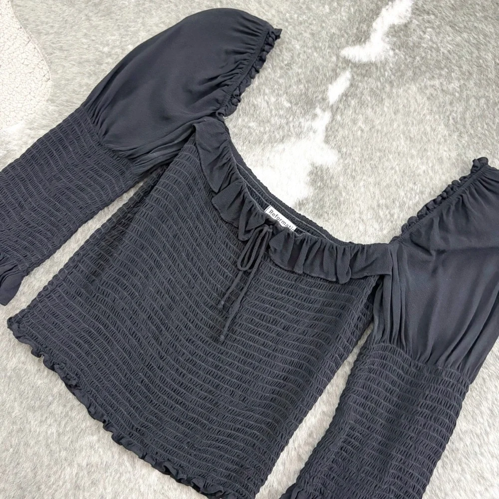 Reformation Julie Square Neck Smock Top Small